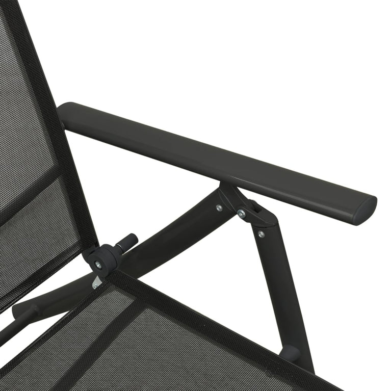 3-delige Loungeset textileen en aluminium zwart MeubelReus