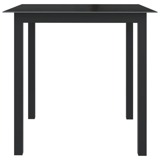 Tuintafel 80x80x74 cm aluminium en glas zwart MeubelReus