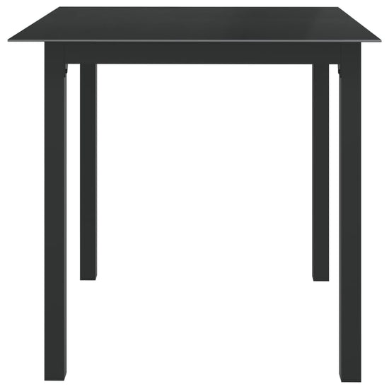 Tuintafel 80x80x74 cm aluminium en glas zwart MeubelReus