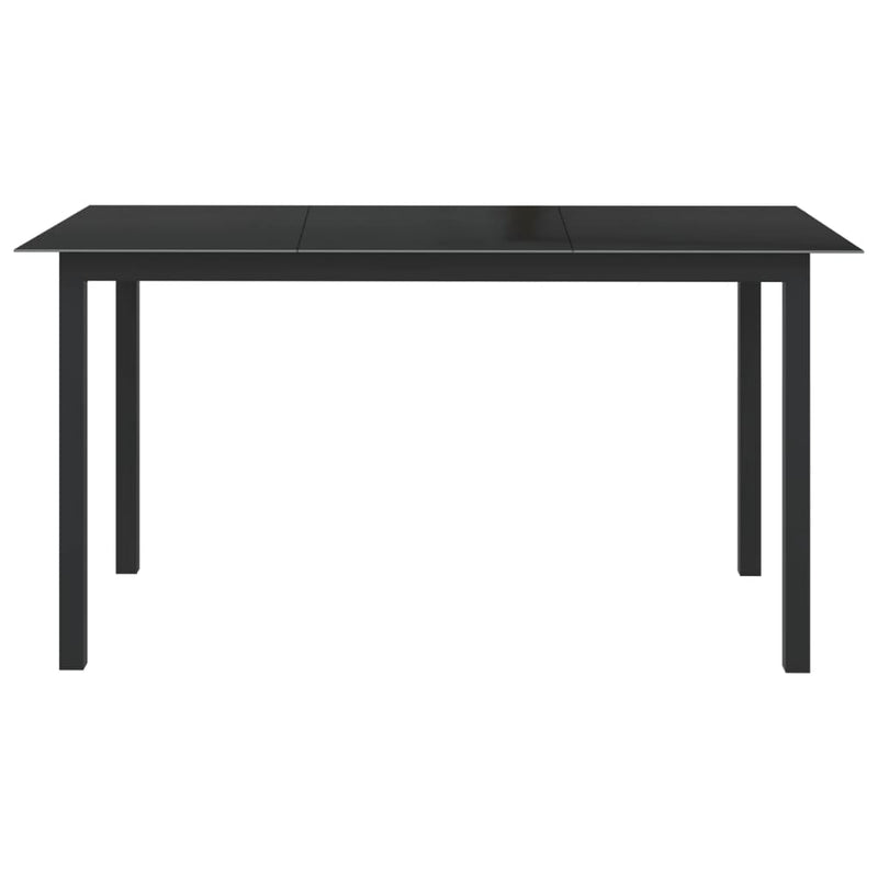 Tuintafel 150x90x74 cm aluminium en glas zwart MeubelReus