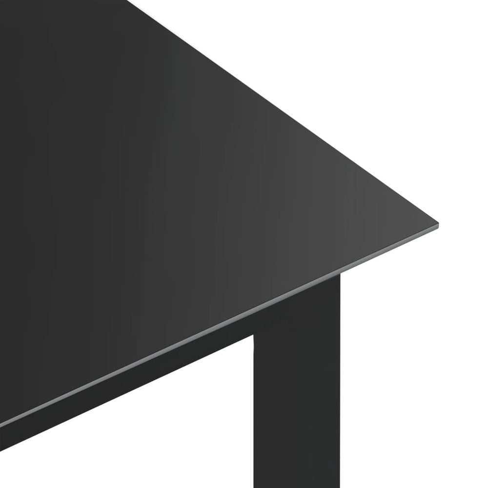 Tuintafel 150x90x74 cm aluminium en glas zwart MeubelReus