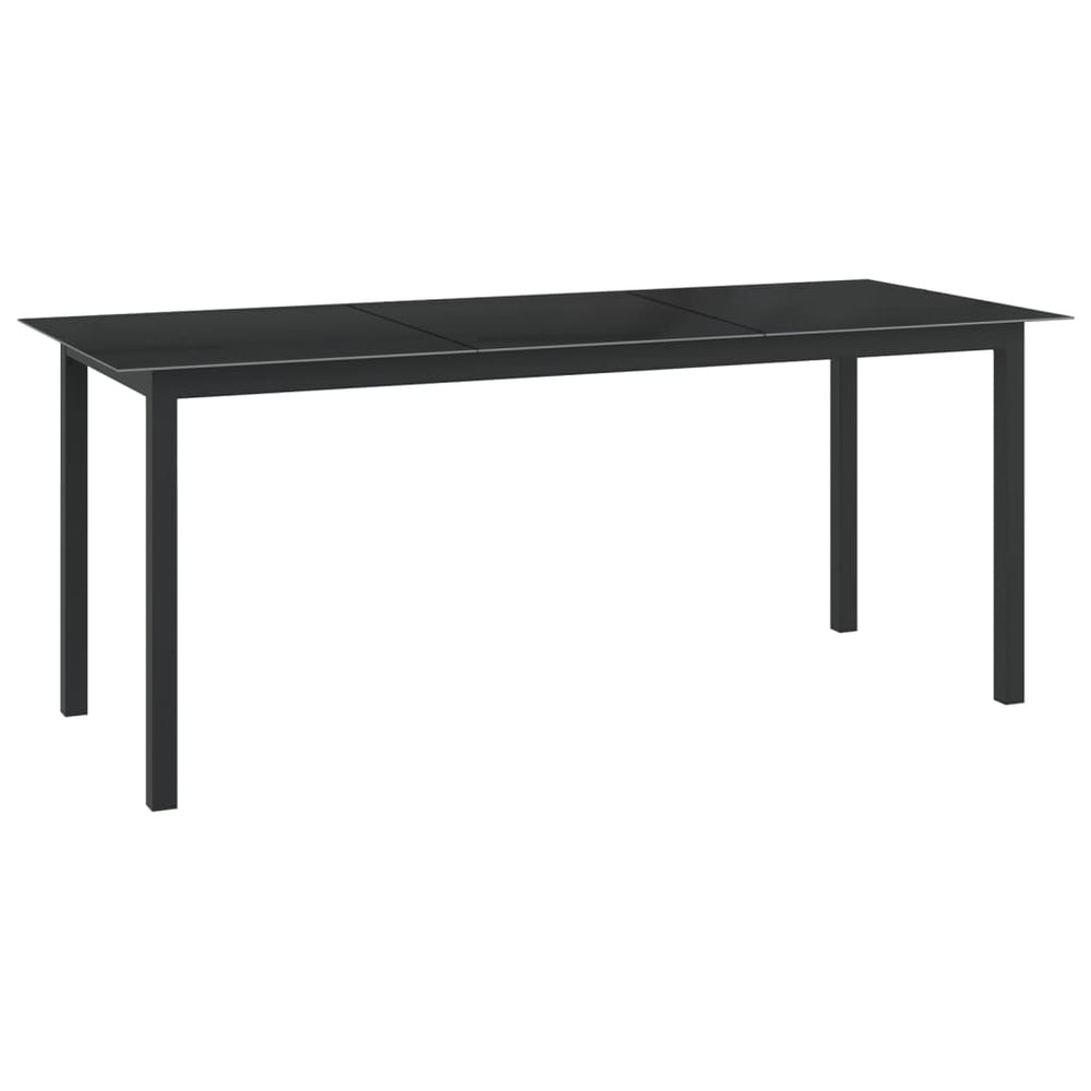 Tuintafel 190x90x74 cm aluminium en glas zwart MeubelReus