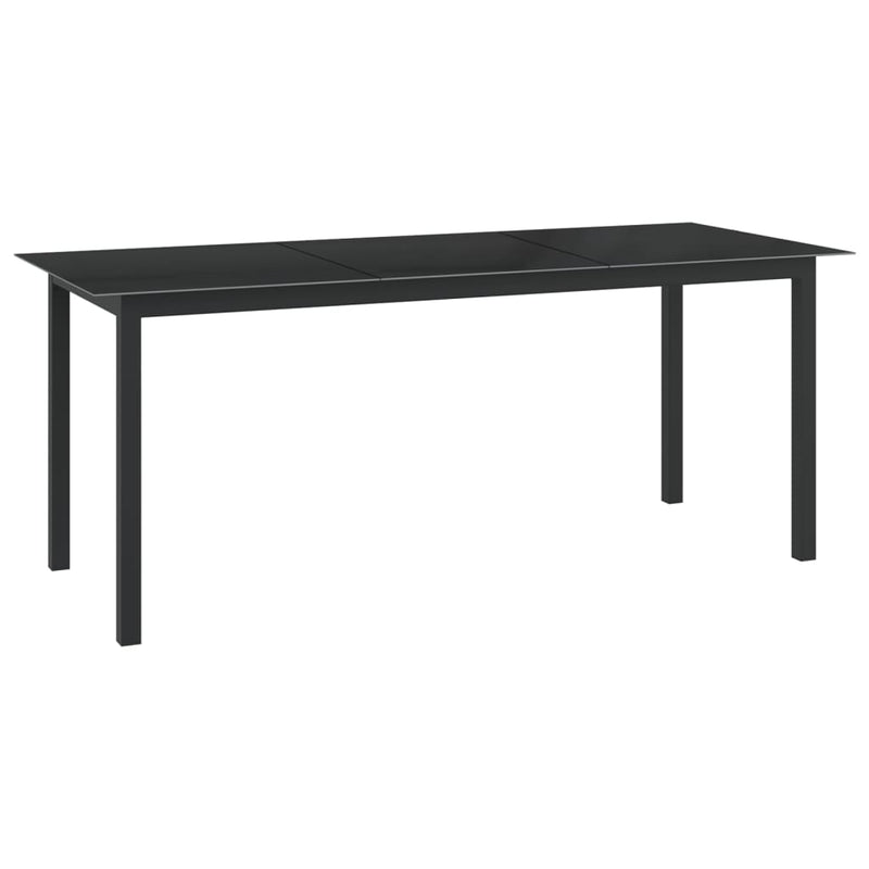 Tuintafel 190x90x74 cm aluminium en glas zwart MeubelReus