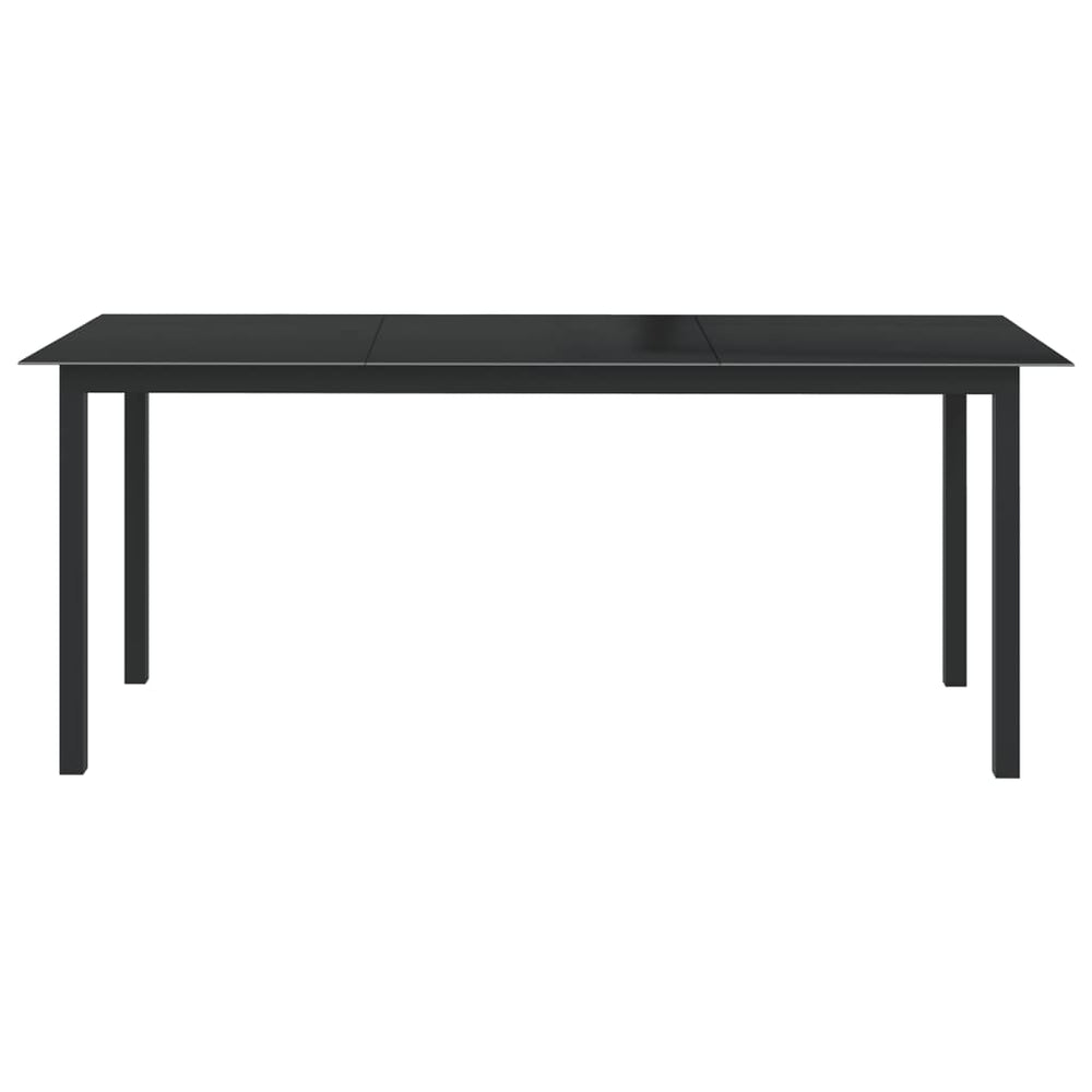 Tuintafel 190x90x74 cm aluminium en glas zwart MeubelReus