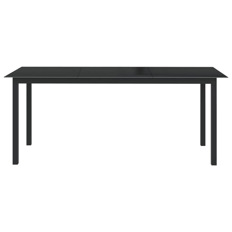 Tuintafel 190x90x74 cm aluminium en glas zwart MeubelReus