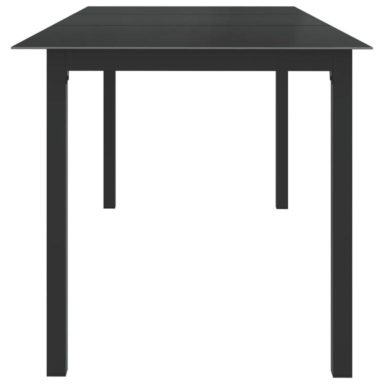 Tuintafel 190x90x74 cm aluminium en glas zwart MeubelReus