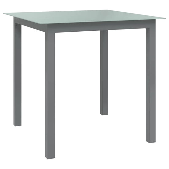 Tuintafel 80x80x74 cm aluminium en glas lichtgrijs MeubelReus