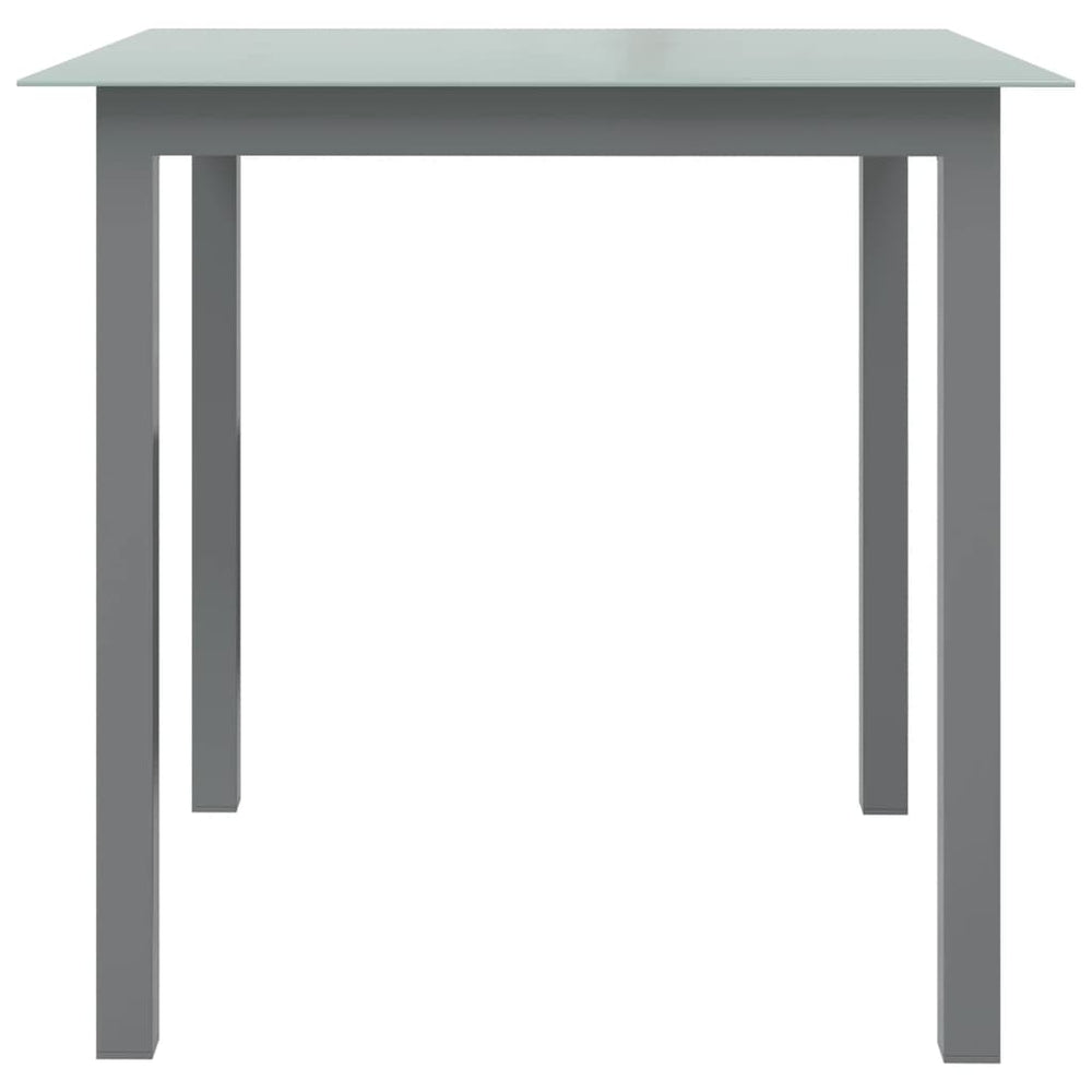 Tuintafel 80x80x74 cm aluminium en glas lichtgrijs MeubelReus