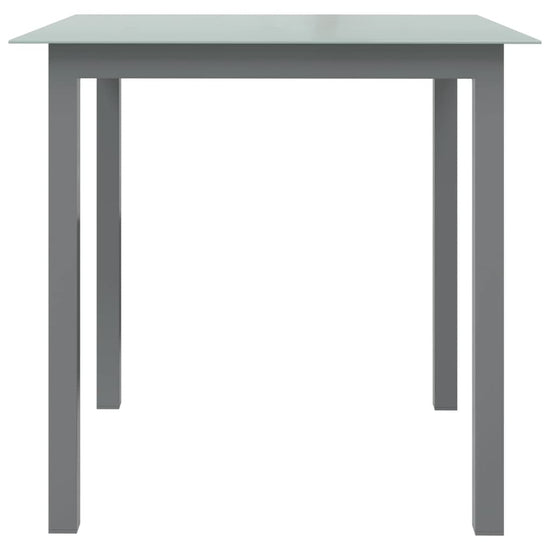 Tuintafel 80x80x74 cm aluminium en glas lichtgrijs MeubelReus