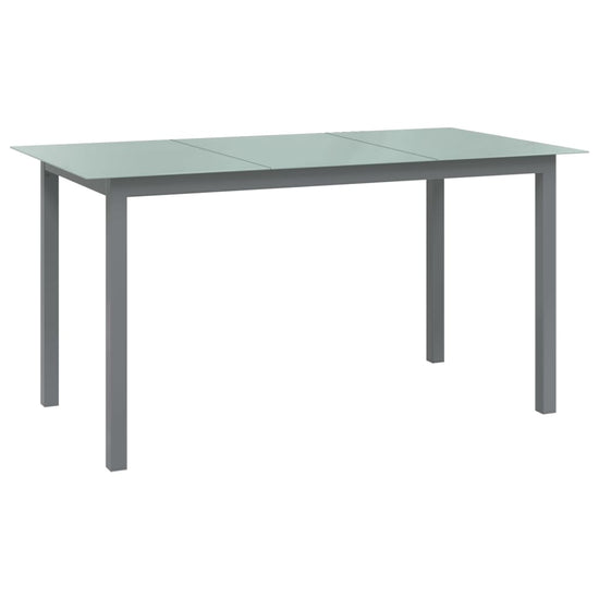 Tuintafel 150x90x74 cm aluminium en glas lichtgrijs MeubelReus