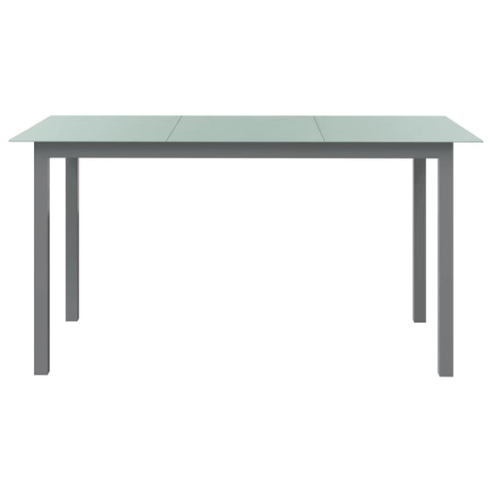 Tuintafel 150x90x74 cm aluminium en glas lichtgrijs MeubelReus