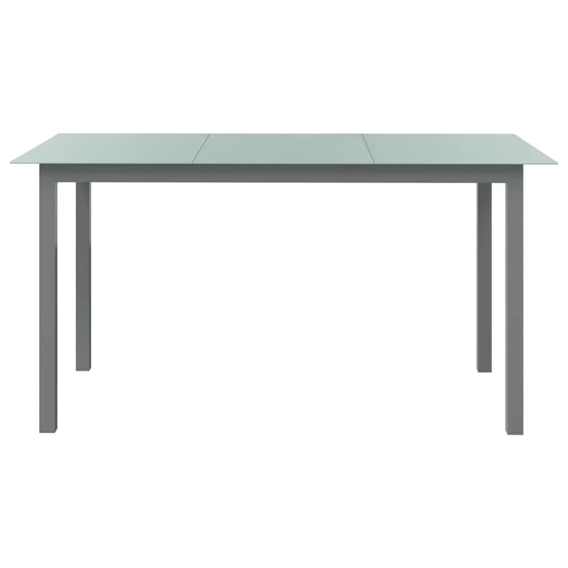 Tuintafel 150x90x74 cm aluminium en glas lichtgrijs MeubelReus