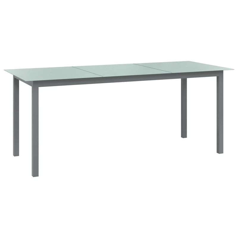 Tuintafel 190x90x74 cm aluminium en glas lichtgrijs MeubelReus