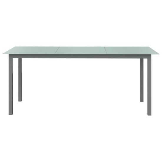 Tuintafel 190x90x74 cm aluminium en glas lichtgrijs MeubelReus