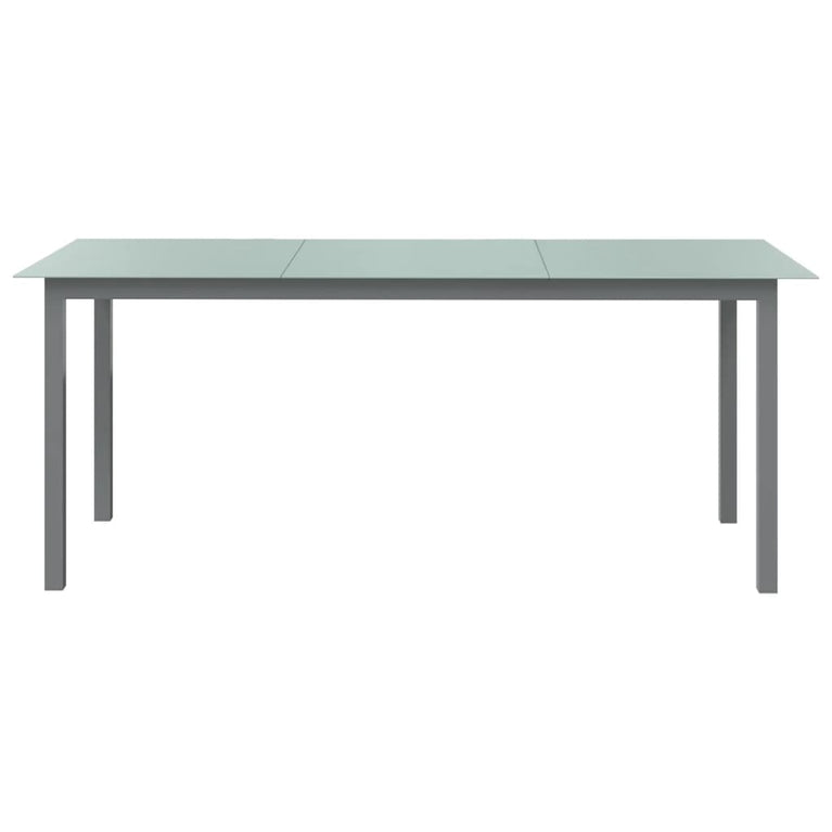 Tuintafel 190x90x74 cm aluminium en glas lichtgrijs MeubelReus