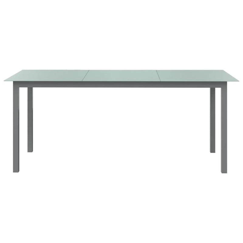 Tuintafel 190x90x74 cm aluminium en glas lichtgrijs MeubelReus
