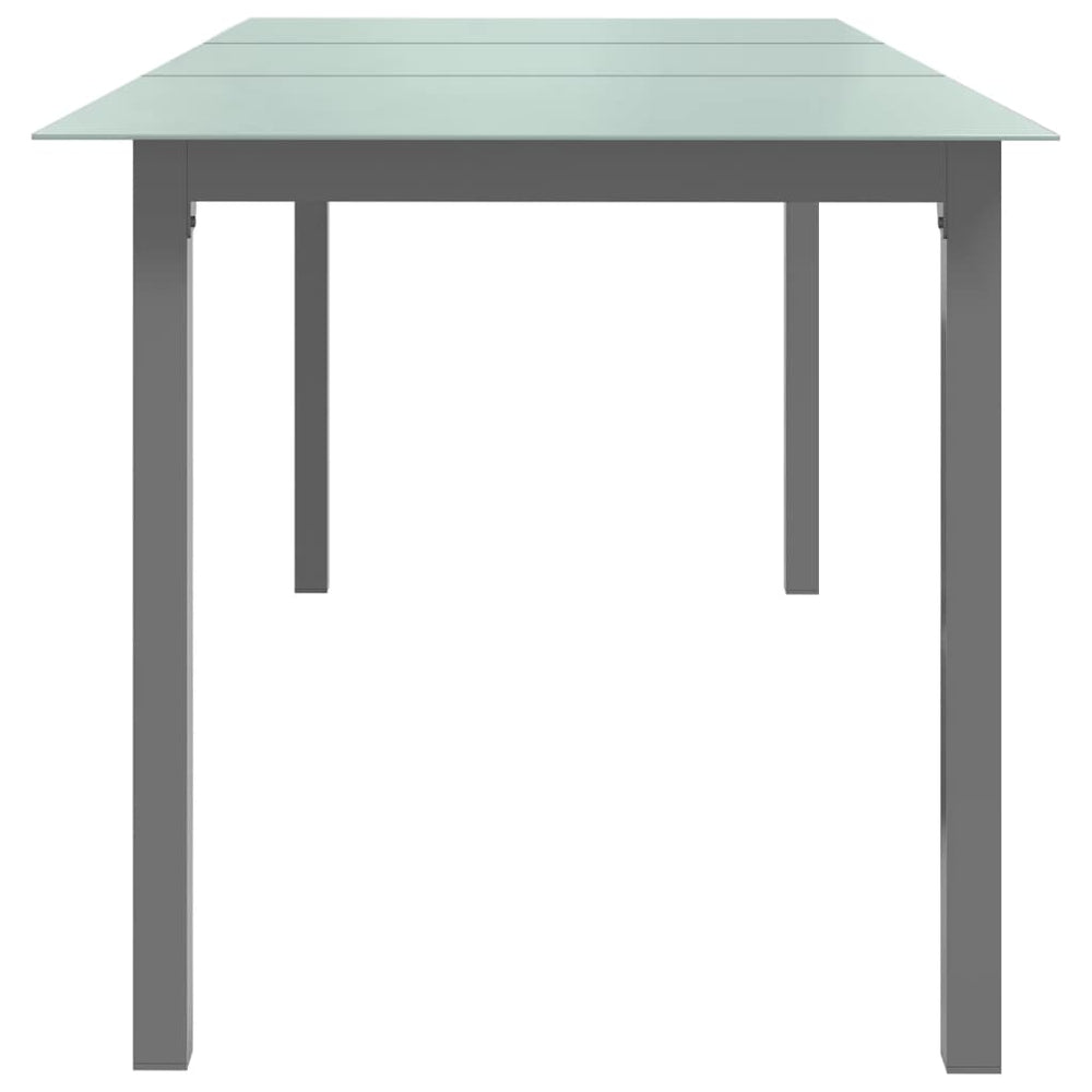 Tuintafel 190x90x74 cm aluminium en glas lichtgrijs MeubelReus