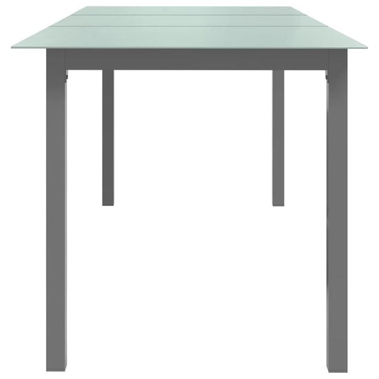 Tuintafel 190x90x74 cm aluminium en glas lichtgrijs MeubelReus