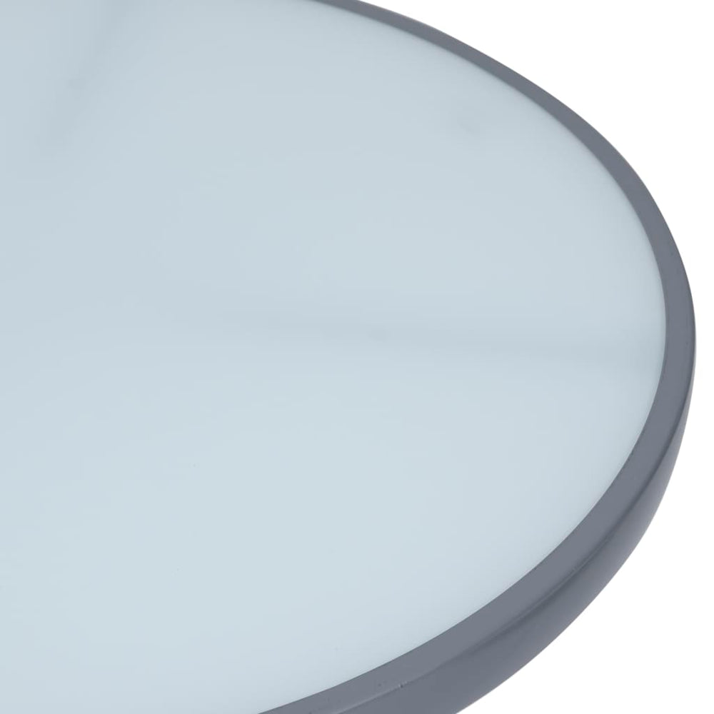 Tuintafel 80 cm staal en glas lichtgrijs MeubelReus