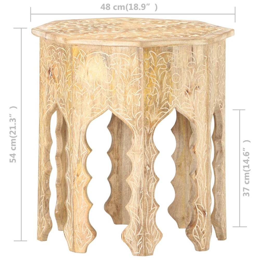 Bijzettafel Ø48 cm massief mangohout MeubelReus
