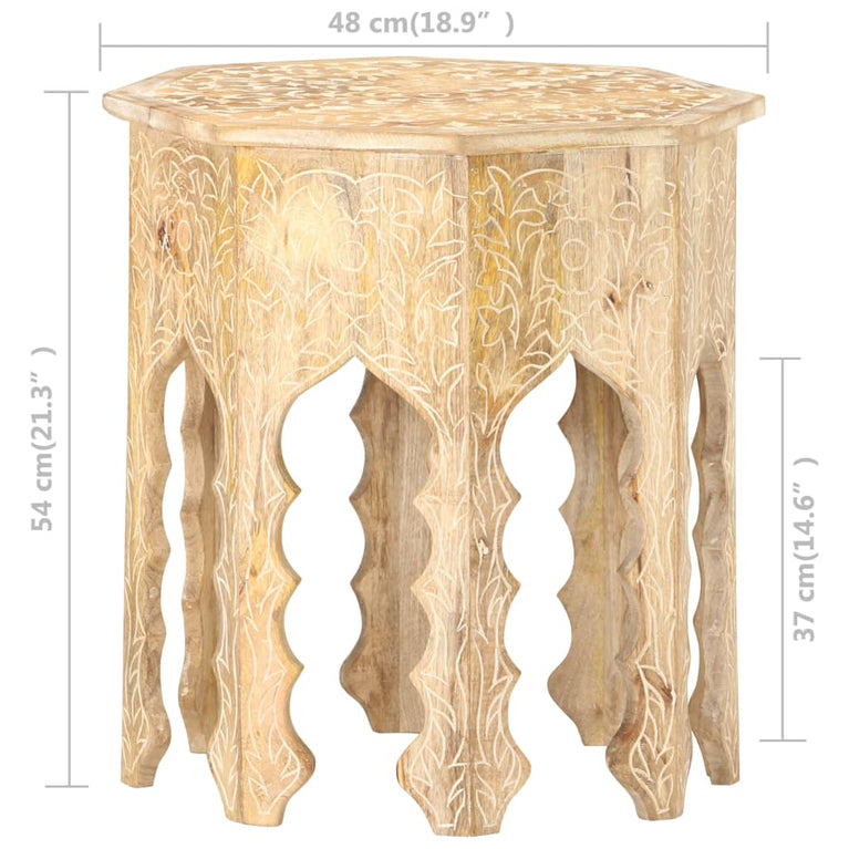 Bijzettafel Ø48 cm massief mangohout MeubelReus