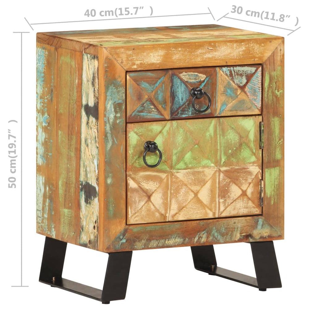 Nachtkastje 40x30x50 cm massief gerecycled hout MeubelReus