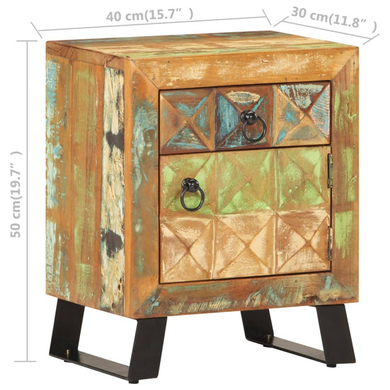 Nachtkastje 40x30x50 cm massief gerecycled hout MeubelReus
