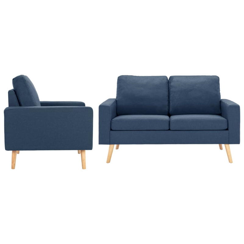 2-delig Bankstel stof blauw