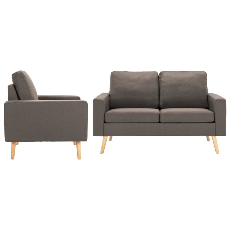 2-delig Bankstel stof taupe
