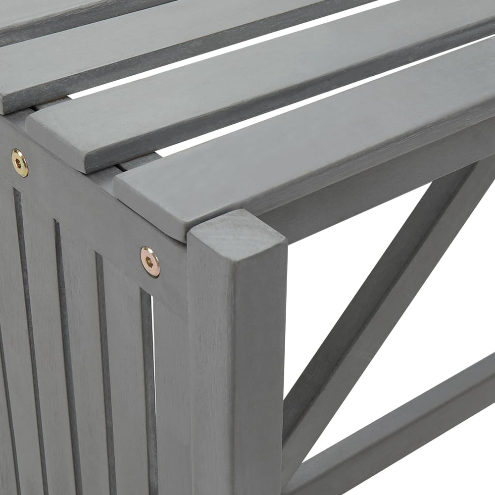 Tuinhoekbank met plantenbak 117 cm massief acaciahout grijs MeubelReus