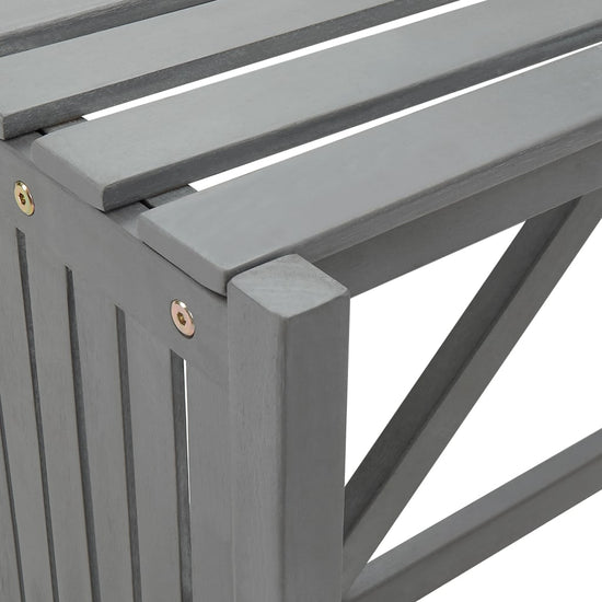 Tuinhoekbank met plantenbak 117 cm massief acaciahout grijs MeubelReus