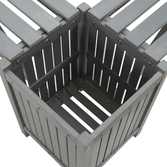 Tuinhoekbank met plantenbak 117 cm massief acaciahout grijs MeubelReus