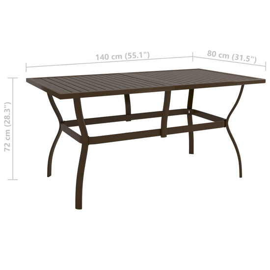 Tuintafel 140x80x72 cm staal bruin MeubelReus