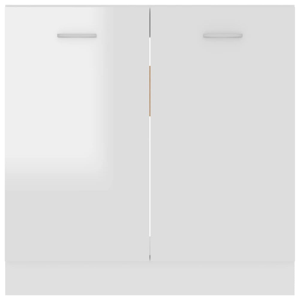 Wastafelonderkast 80x46x81,5 cm bewerkt hout hoogglans wit MeubelReus