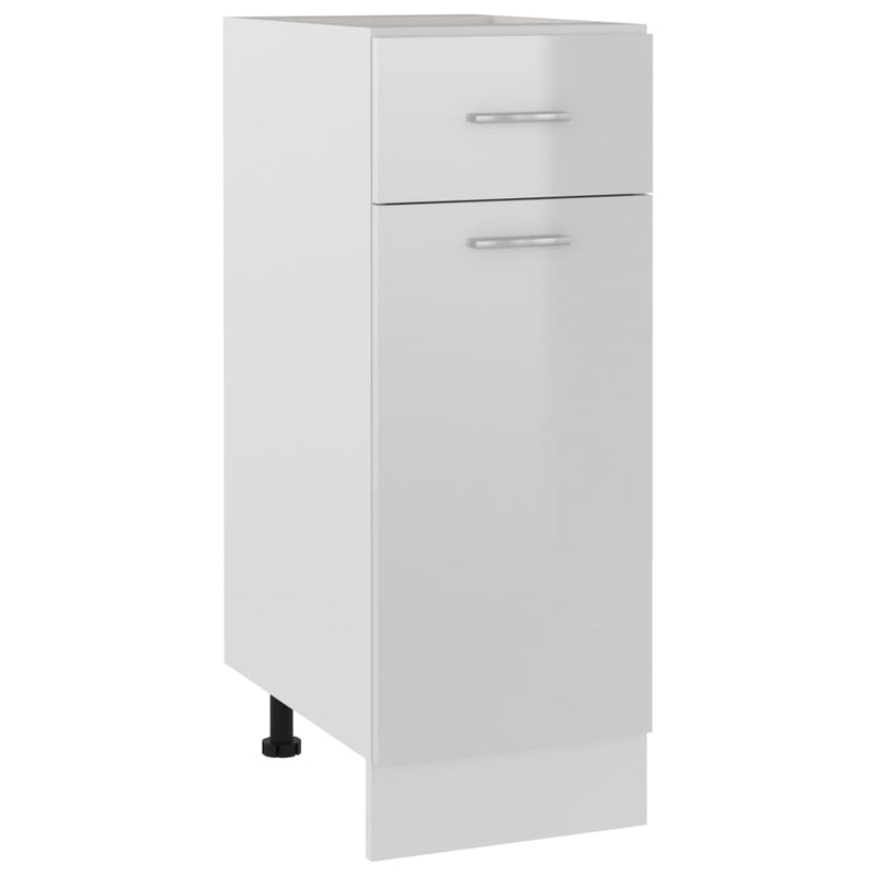 Onderkast met lade 30x46x81,5 cm bewerkt hout hoogglans wit MeubelReus