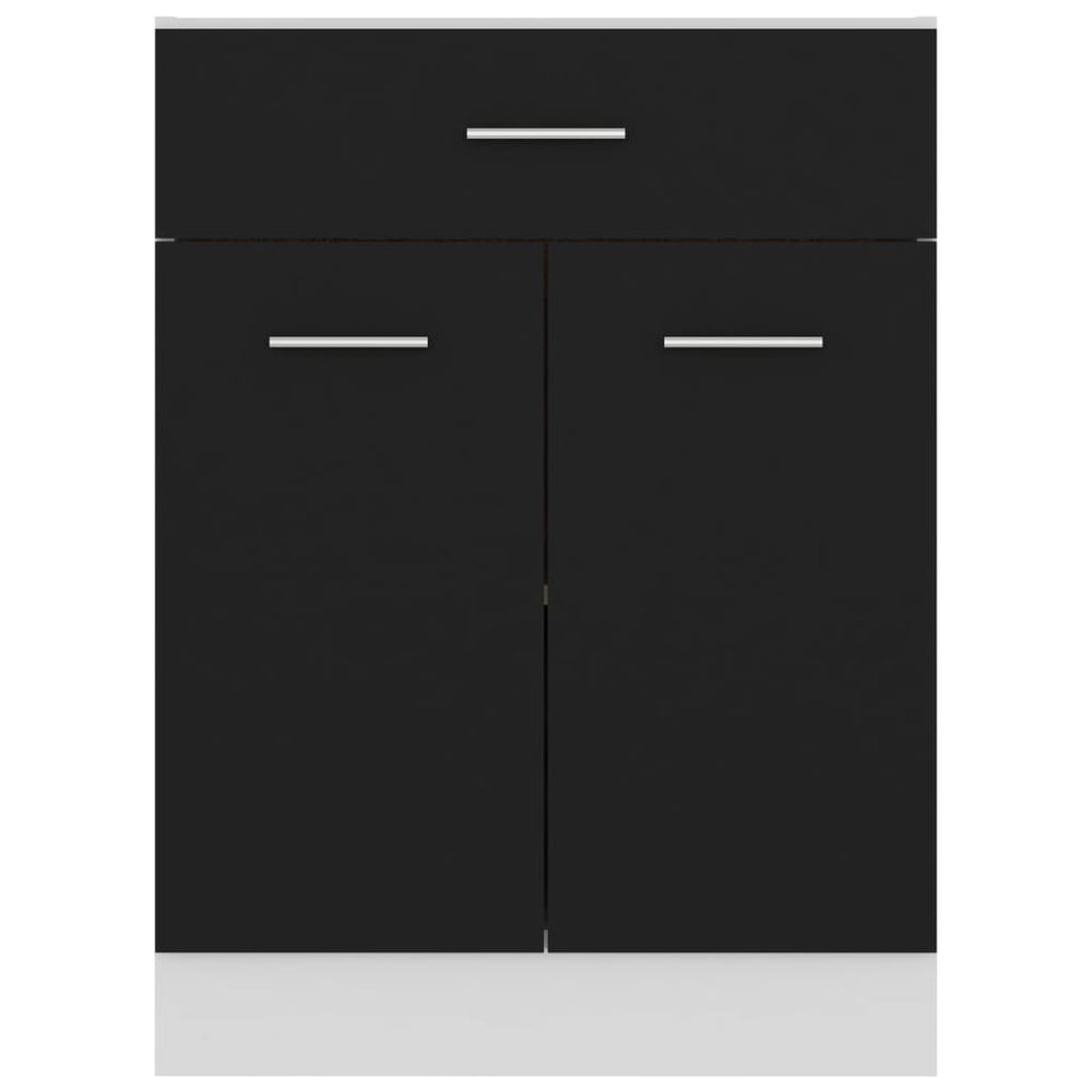 Onderkast met lade 60x46x81,5 cm bewerkt hout zwart MeubelReus