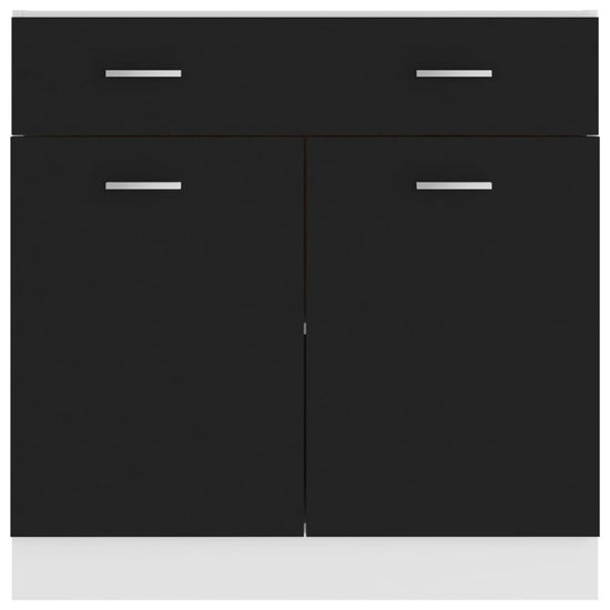 Onderkast met lade 80x46x81,5 cm spaanplaat zwart MeubelReus