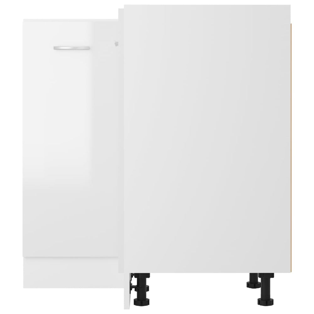 Hoekonderkast 75,5x75,5x80,5 cm spaanplaat hoogglans wit MeubelReus