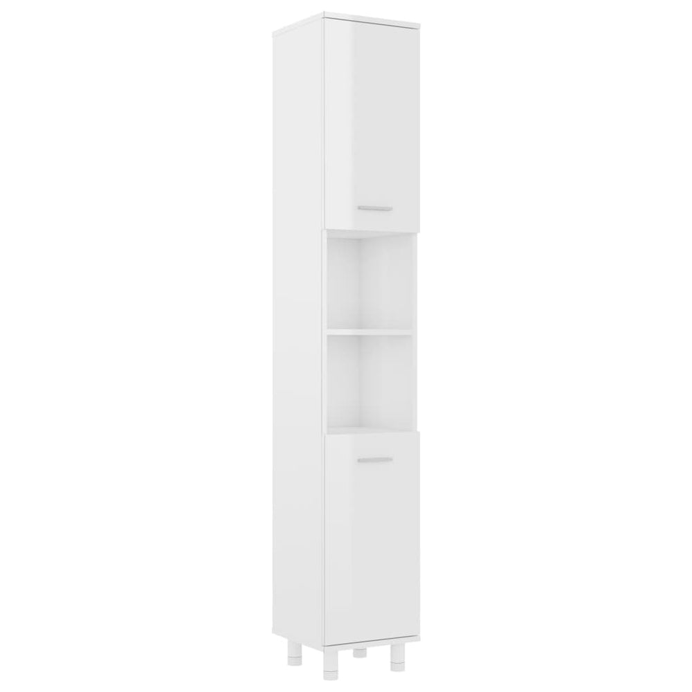 Badkamerkast 30x30x179 cm spaanplaat hoogglans wit MeubelReus