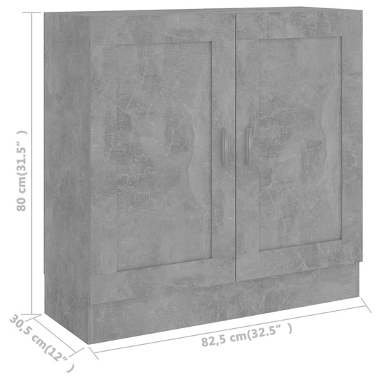 Boekenkast 82,5x30,5x80 cm spaanplaat betongrijs MeubelReus