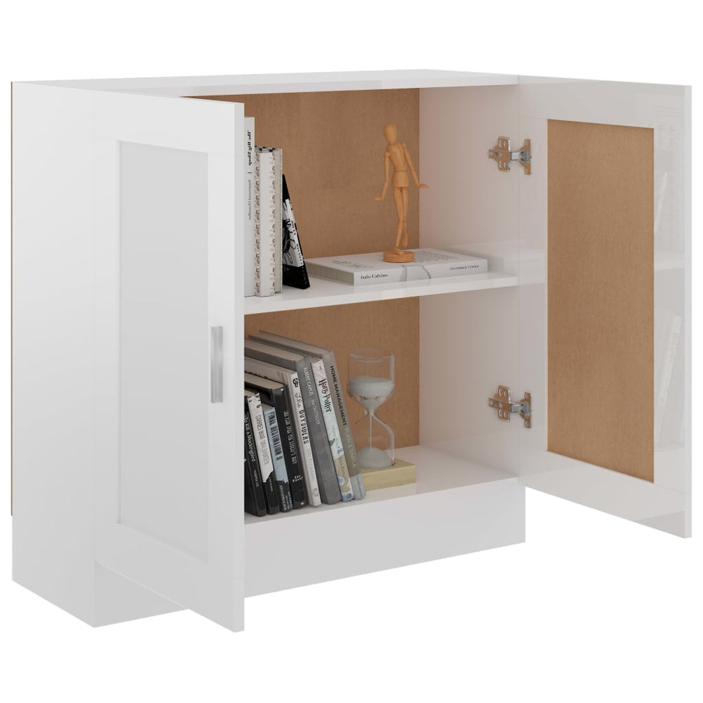 Boekenkast 82,5x30,5x80 cm spaanplaat hoogglans wit MeubelReus