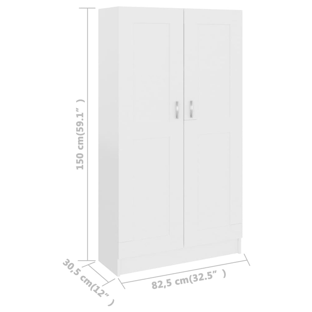 Boekenkast 82,5x30,5x150 cm spaanplaat wit MeubelReus
