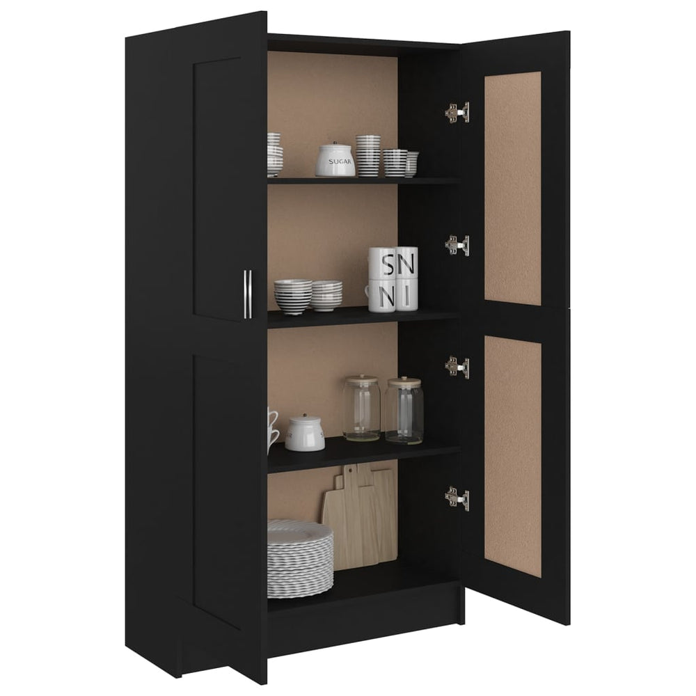 Boekenkast 82,5x30,5x150 cm spaanplaat zwart MeubelReus