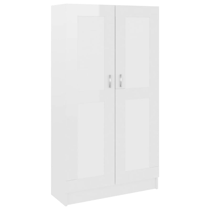 Boekenkast 82,5x30,5x150 cm bewerkt hout hoogglans wit MeubelReus