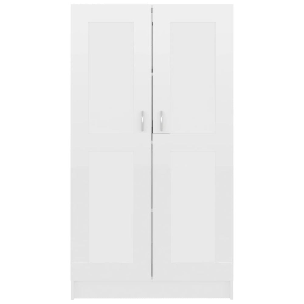 Boekenkast 82,5x30,5x150 cm bewerkt hout hoogglans wit MeubelReus