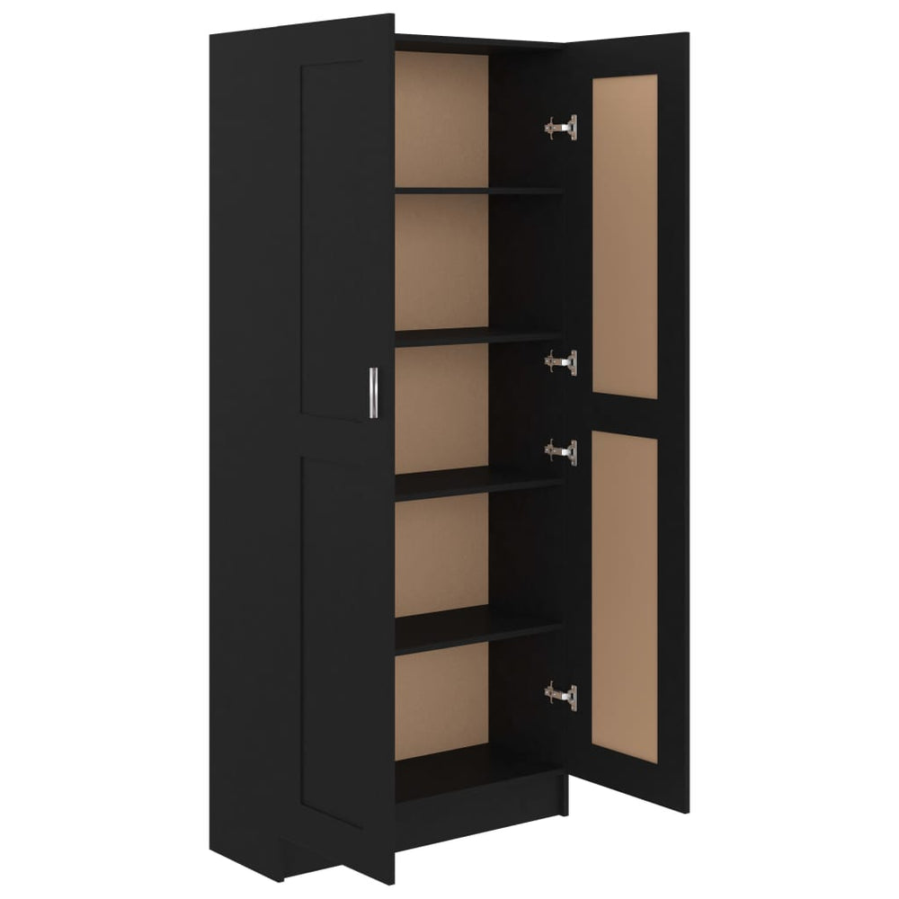 Boekenkast 82,5x30,5x185,5 cm spaanplaat zwart MeubelReus