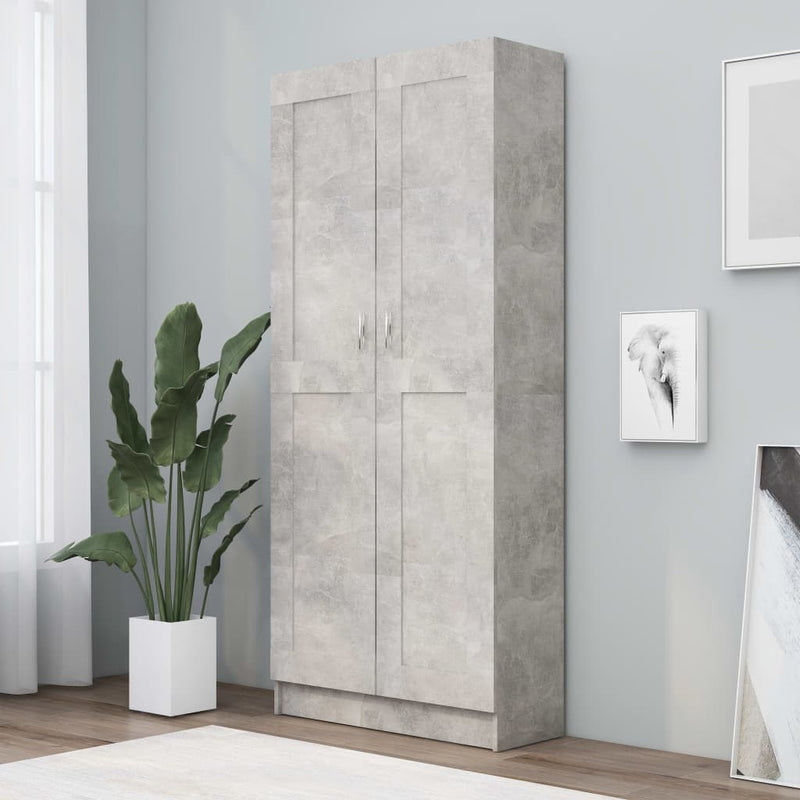 Boekenkast 82,5x30,5x185,5 cm spaanplaat betongrijs MeubelReus