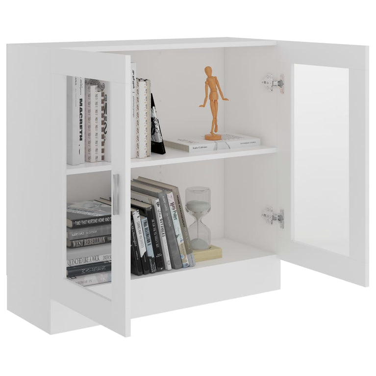 Vitrinekast 82,5x30,5x80 cm bewerkt hout wit MeubelReus