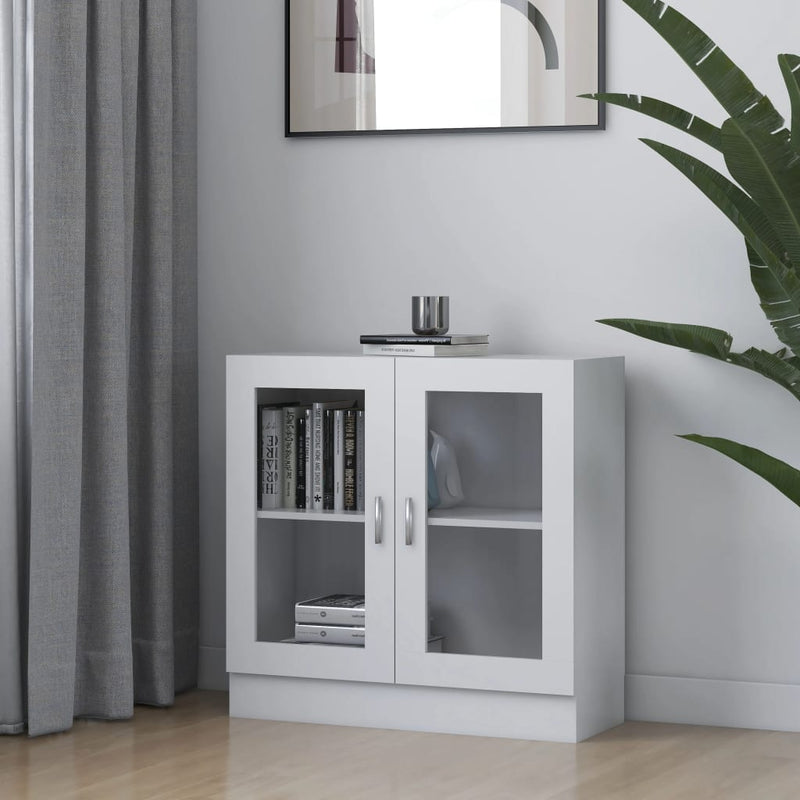 Vitrinekast 82,5x30,5x80 cm bewerkt hout wit MeubelReus
