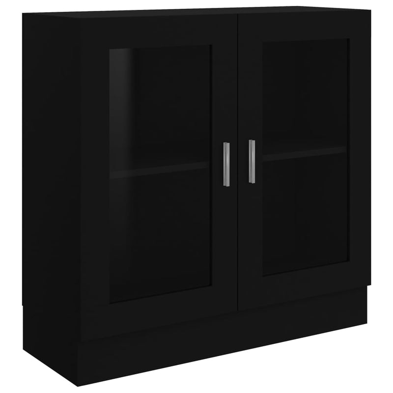 Vitrinekast 82,5x30,5x80 cm spaanplaat zwart MeubelReus